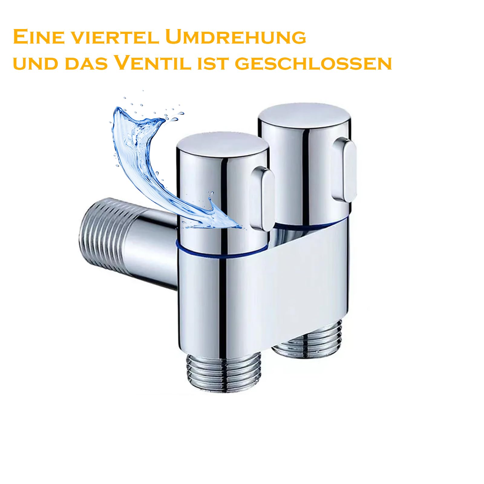Vanne équerre double en laiton pour lavabo - Valve de régulation de 1,27 cm - Raccordement à l'eau