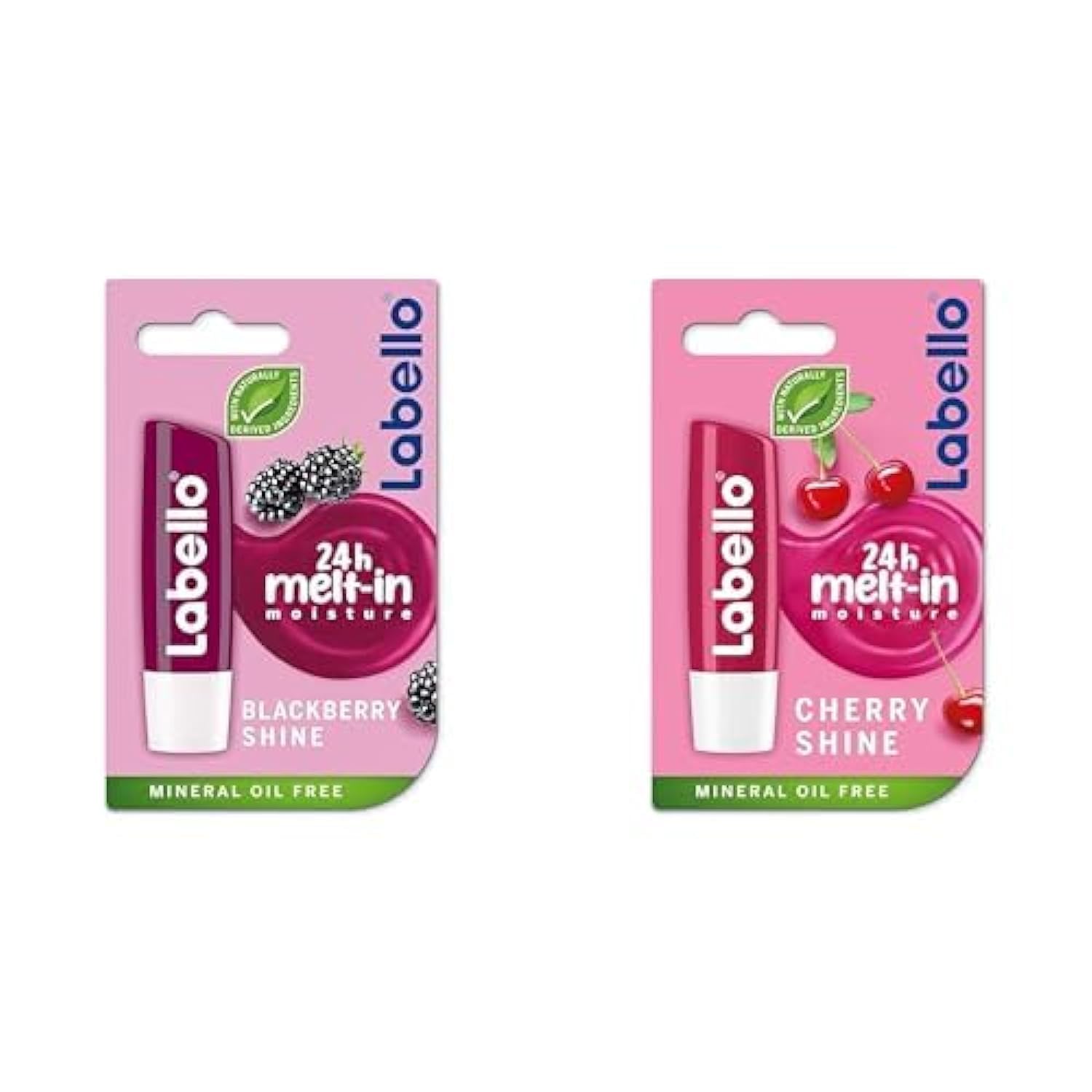 Lip Balm, Moisturising Lip Care, Blackberry Shine + Cherry Shine, 4.8g