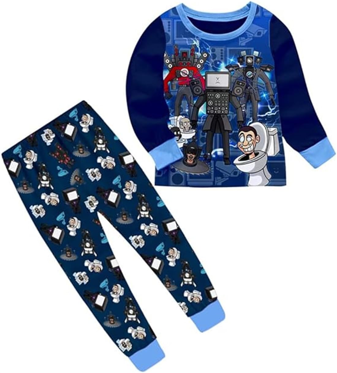 shumintaojinBoys' pajamas Fashion clothing T-shirt+pants Game cartoon costume nightgown sleepcoat nightwear 6-12Years