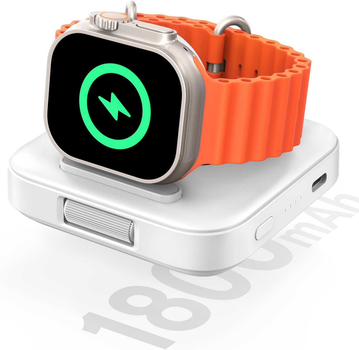 Watch Charger for Apple, 1800mAh Portable Charger for Apple Watch Ultra 2/1, Series 9/SE/8/7/6/5, Foldable, for Travel (White)