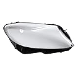Partuto Headlight Lens Cover No.A2059067403 Car Front Right Headlight Headlamp Lense Clear Lens Cover for Mercedes Benz W205 C180 C200 C260L 2015-2018 PC Black Clear