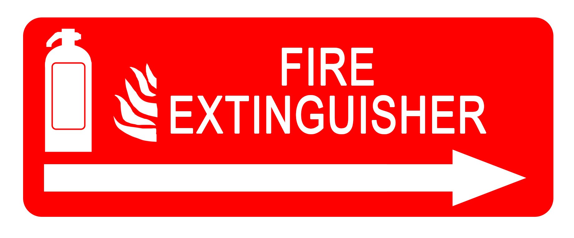Party Decor Fire Extinguisher Arrow Right - Information Sign Removable Self Adhesive Label - 100Mm X 148Mm - Pack Of 4