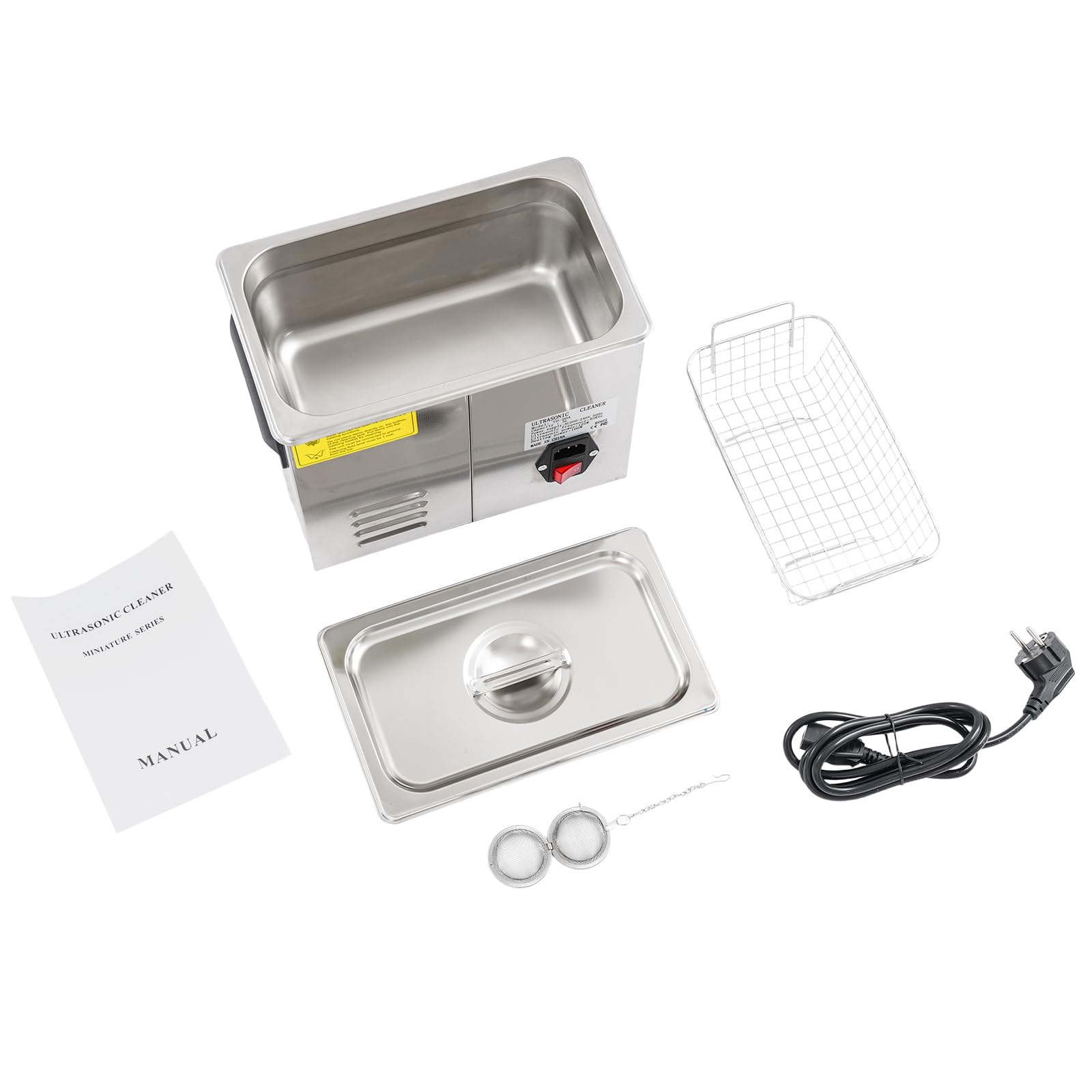 3L 40KHz Ultraschallreinigungsgerät Edelstahl Ultraschallreiniger mit Heizung, 0-80°C Einstellbare Temperatur Ultraschall-Reinigungsmaschine, Ultraschall-Reinigungsmaschine mit LED-Display