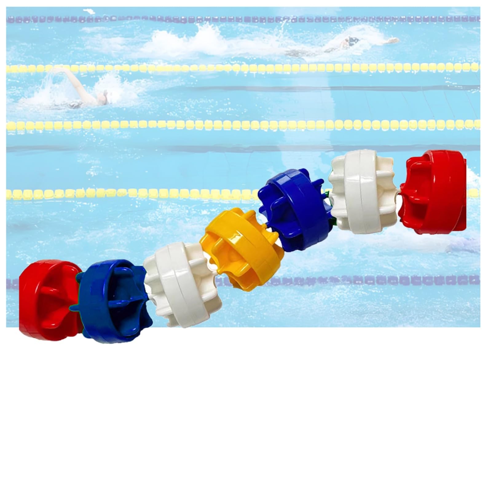 Séparateurs de couloirs de piscine pour délimiter les zones dangereuses avec bouées 15cm
