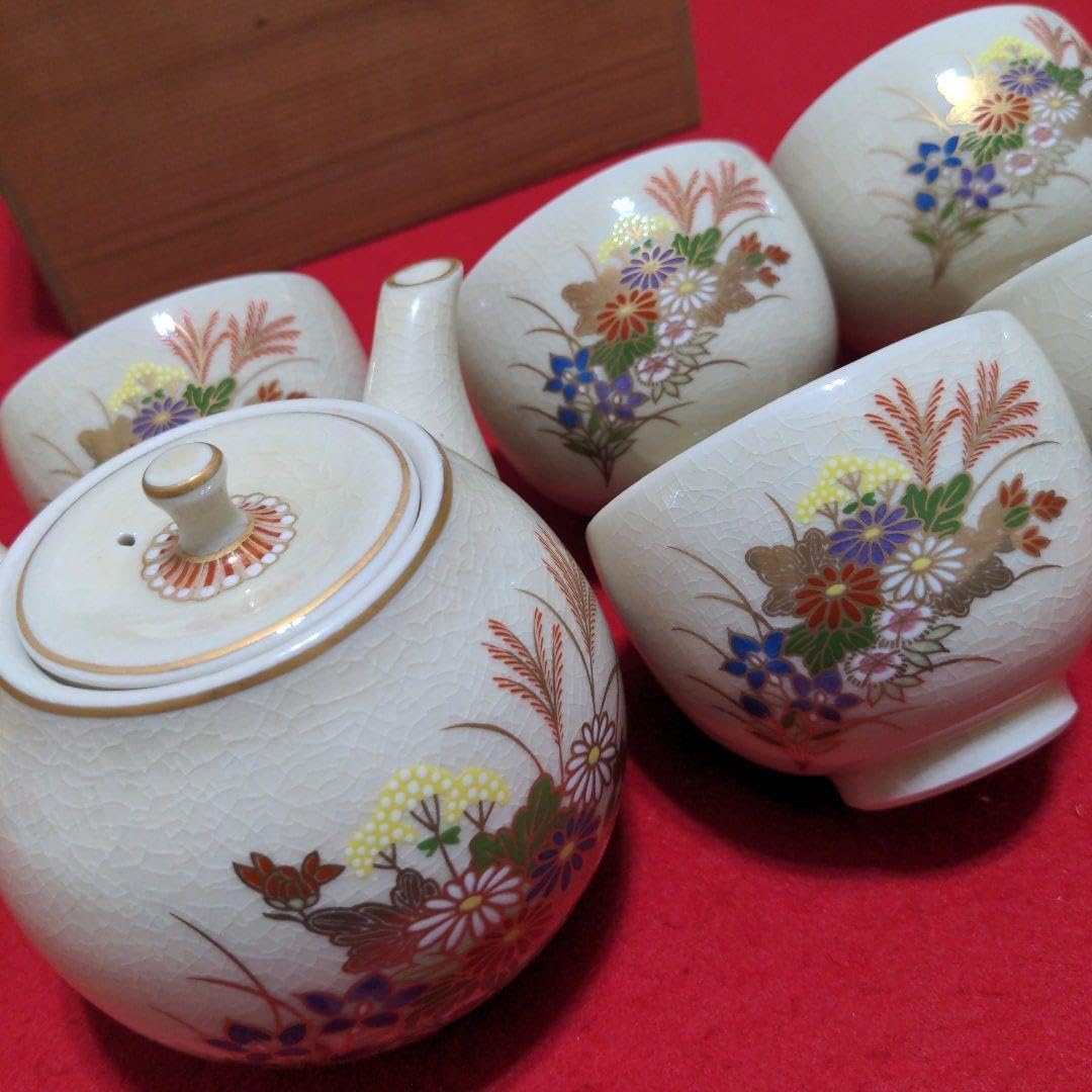 薩摩焼 錦江陶芸 茶器揃 白薩摩 急須 湯呑5客 薩摩焼 白物 急須 薩摩焼 薩摩焼 錦江陶芸 茶器揃 白薩摩 急須 湯呑5客 薩摩焼 白物 急須 薩摩焼