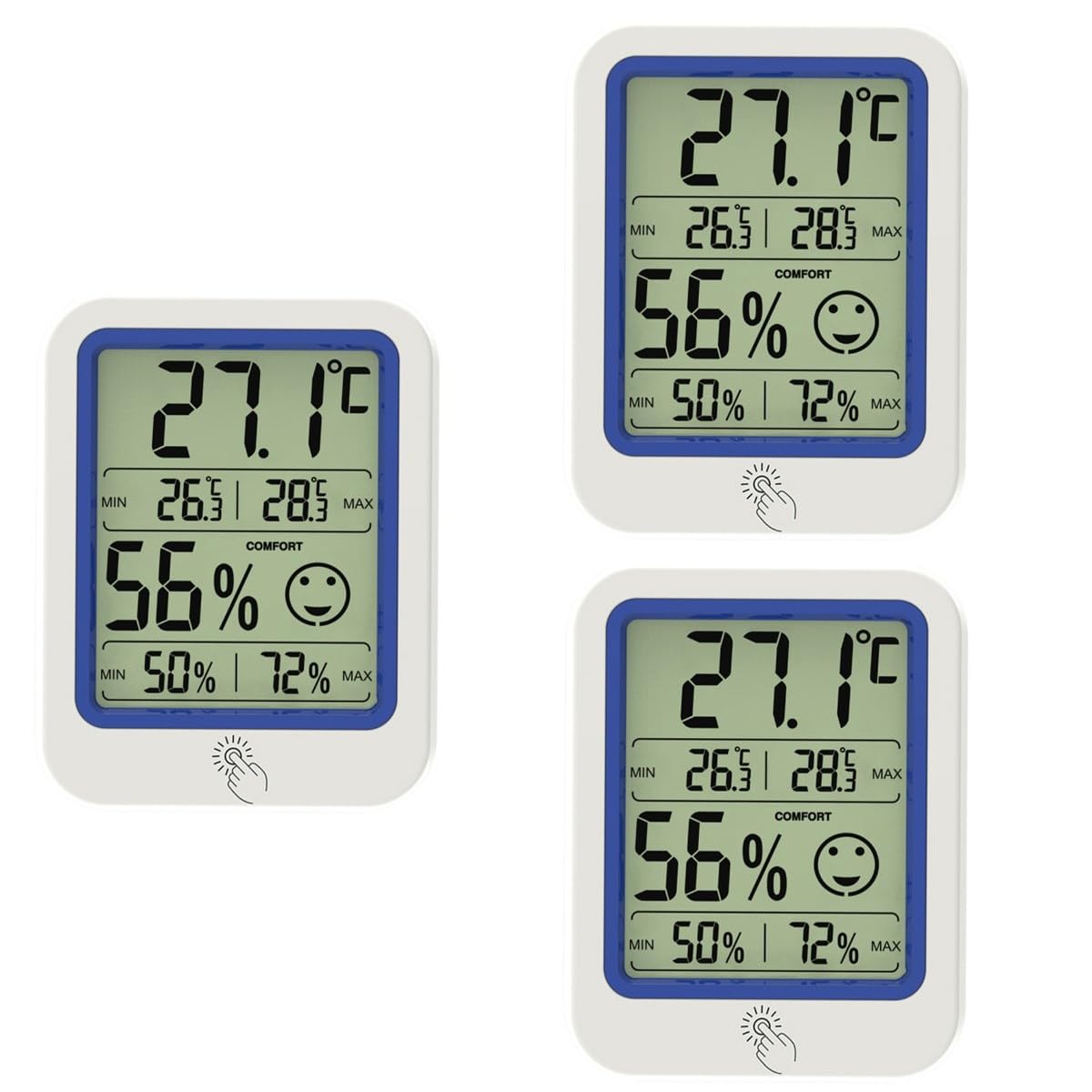 SUPVOX 3piezas Digital De Interior Higrómetro Portátil Medidor De Temperatura y Humedad Para Acuarios Reptiles y Hogar Pantalla y Fácil Lectura