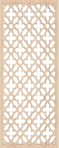 Miniatura 2 de 9 38 pulgadas de ancho x 24 38 pulgadas de alto x 14 pulgadas de alto, paneles de pared de madera con calado decorativo Madison, roble rojo