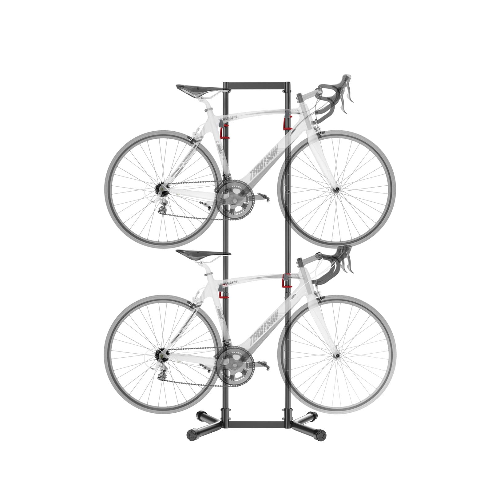 teraysun Indoor 4 Bike Storage Rack, Adjustable Arm Hook for Mountain, Road Bicycles, Beach Cycle, and Fat Tire Bikes, Freestanding Mount Home & Garage Vertical Bike Floor Stand Hold Up to 154lbs