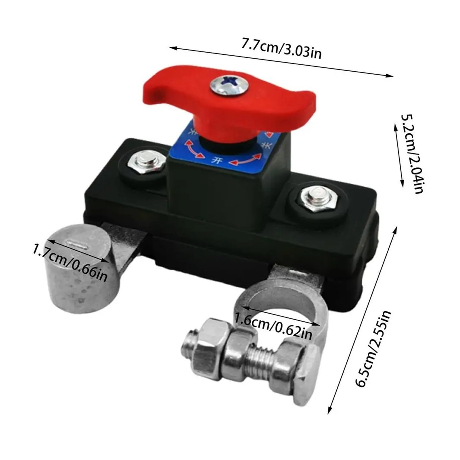 12 V/24 V Battery Disconnect Control, Heavy Duty Automotive Terminal Quick Shut Off Isolator with Master Kill for Car Truck Motorboot (B)
