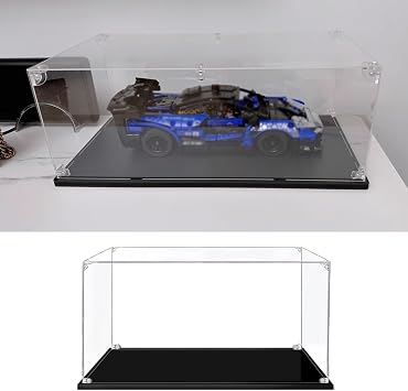 Kunovo Acrylic Display Case 15-60 Cm Long Clear Acrylic Box, Model Cars Acrylic Display Case, Dustproof Storage Protection Cover, Assemble Countertop Collectibles Organizers25x10x15cm10"x4"x6"