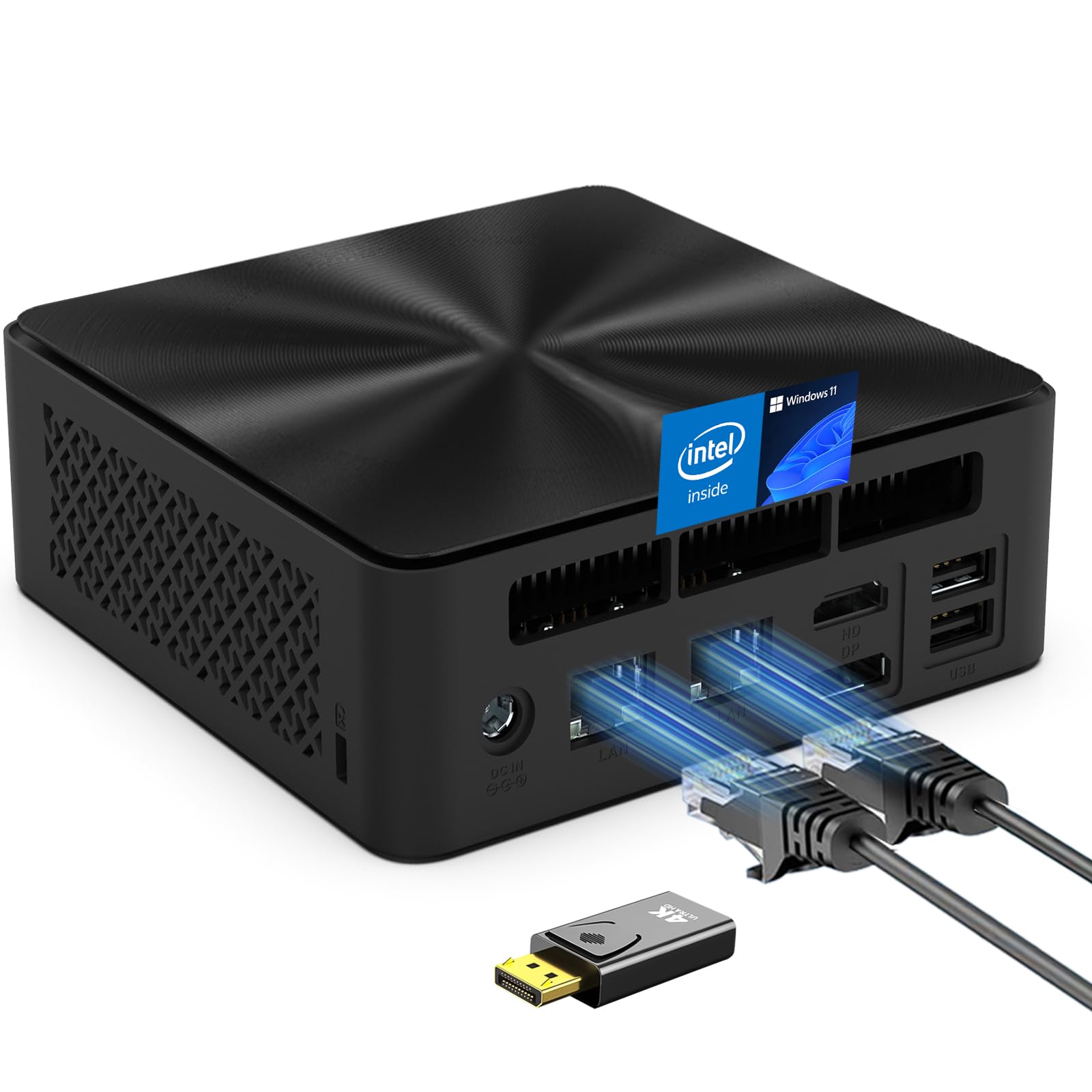 Mini PC, Intel 12th Alder Lake N100 (up to 3.4GHz), 16GB DDR4 RAM 512GB M.2 SSD Dual LAN, Mini Desktop Computers Windows 11, 4K Triple Display, Type-C, WiFi 6, BT 5.2, Micro PC for Home Office