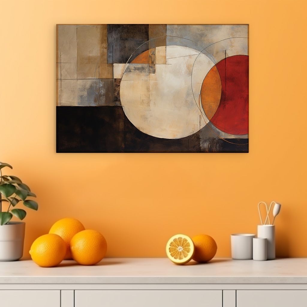 Canvas for Living room. Harmonious Complexity Within Geometric Serenity - Unraveling an Abstract Artwork's Essence, 27 x 18 inch Canvas Wall Art - Contemporary Masterpieces - Modern Home Decor