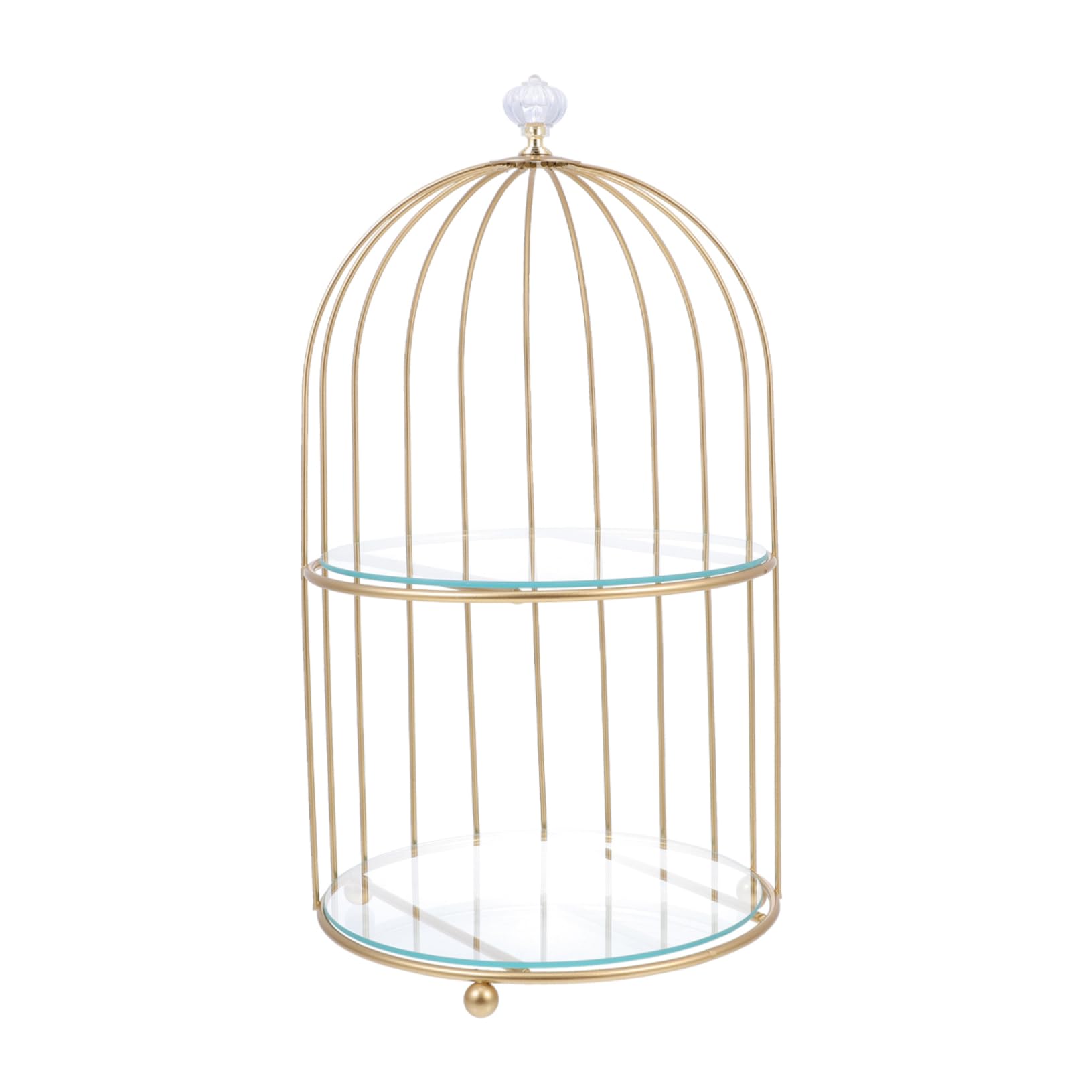 DOITOUL 2-Tier Metal Cake Stand, Gold, 11