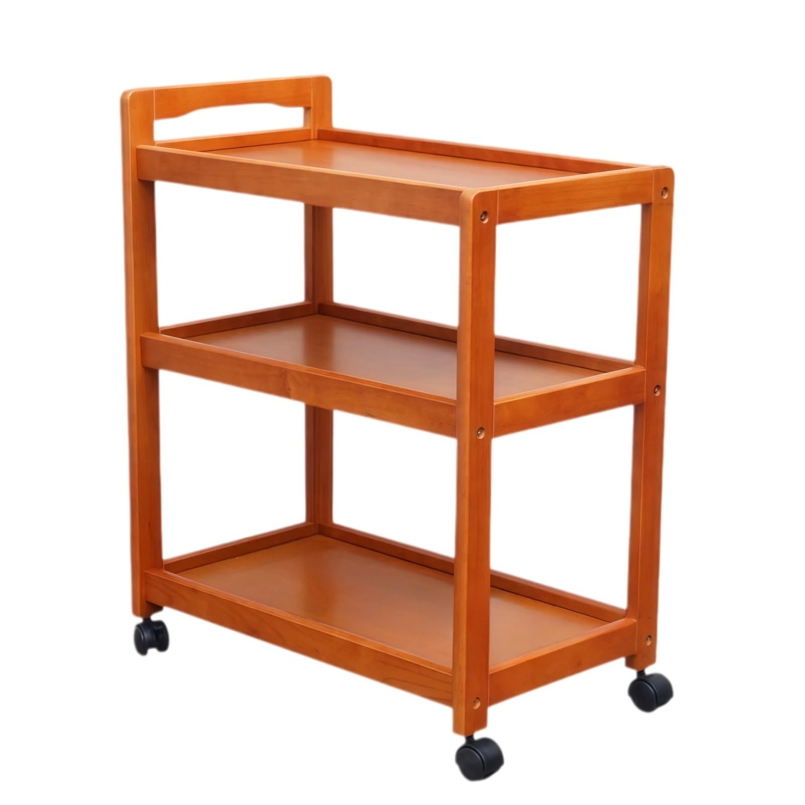 ZYYANSHOP Kitchen Storage Cart 3-Tier Rolling Service Cart Mobile Kitchen and Beverage Trolley for Restaurant(Red)