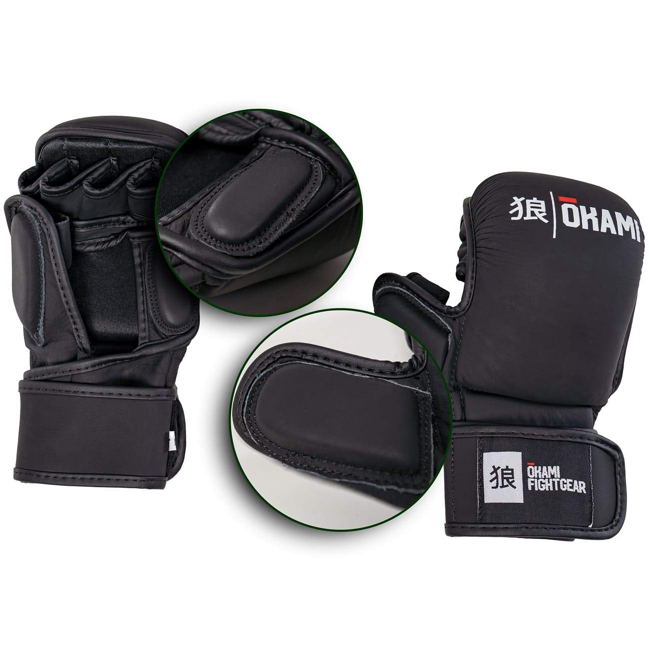 Okami Hi-Pro Sparring MMA Handschuhe Noir- Grappling Freefight BJJ Handschuhe (M)