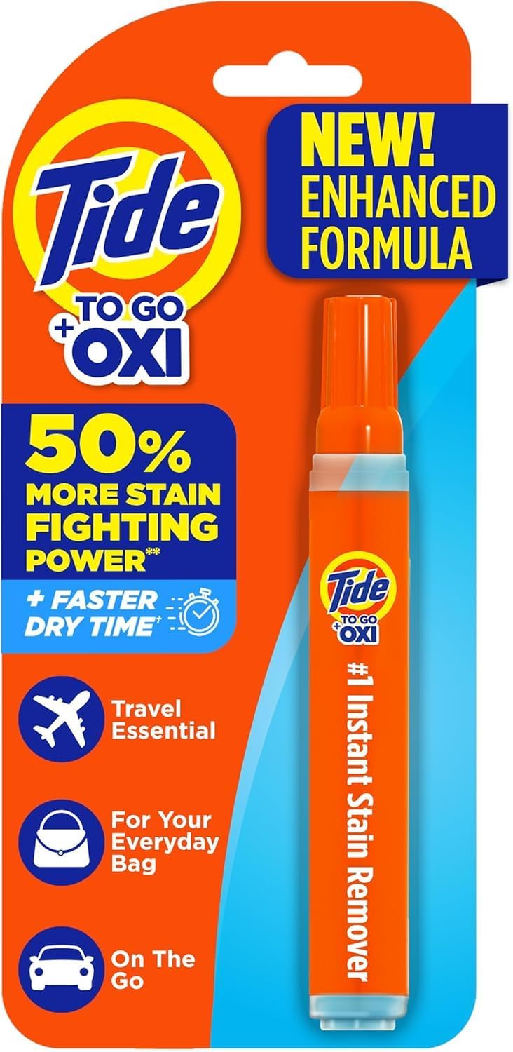 Tide Stain Remover, Tide To Go Oxi Instant Stain Remover Pen, 50% More Stain Fighting Power, Travel Essential, 2 Count, (Product Of USA) From DECADENT-image-31