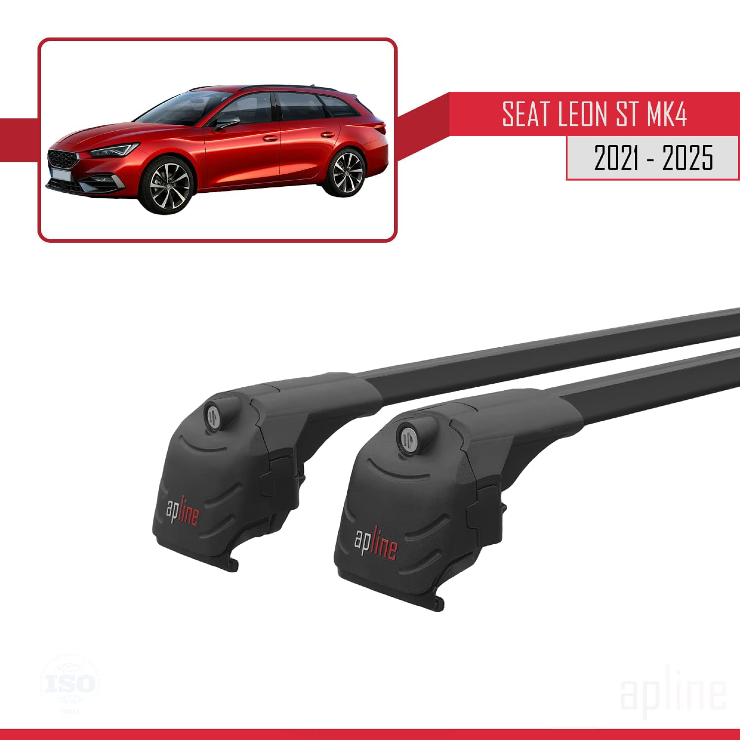 Compatibile con Seat/Cupra Leon 4 ST 2021-2025 Ace-2 Barre Tetto Portapacchi Auto Barre Portatutto Nero Alluminio 2 Barre