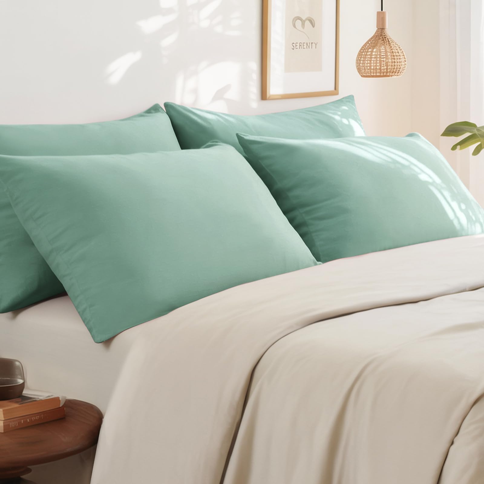 RUIKASI Green Pillow Cases 4 Pack - Image 3