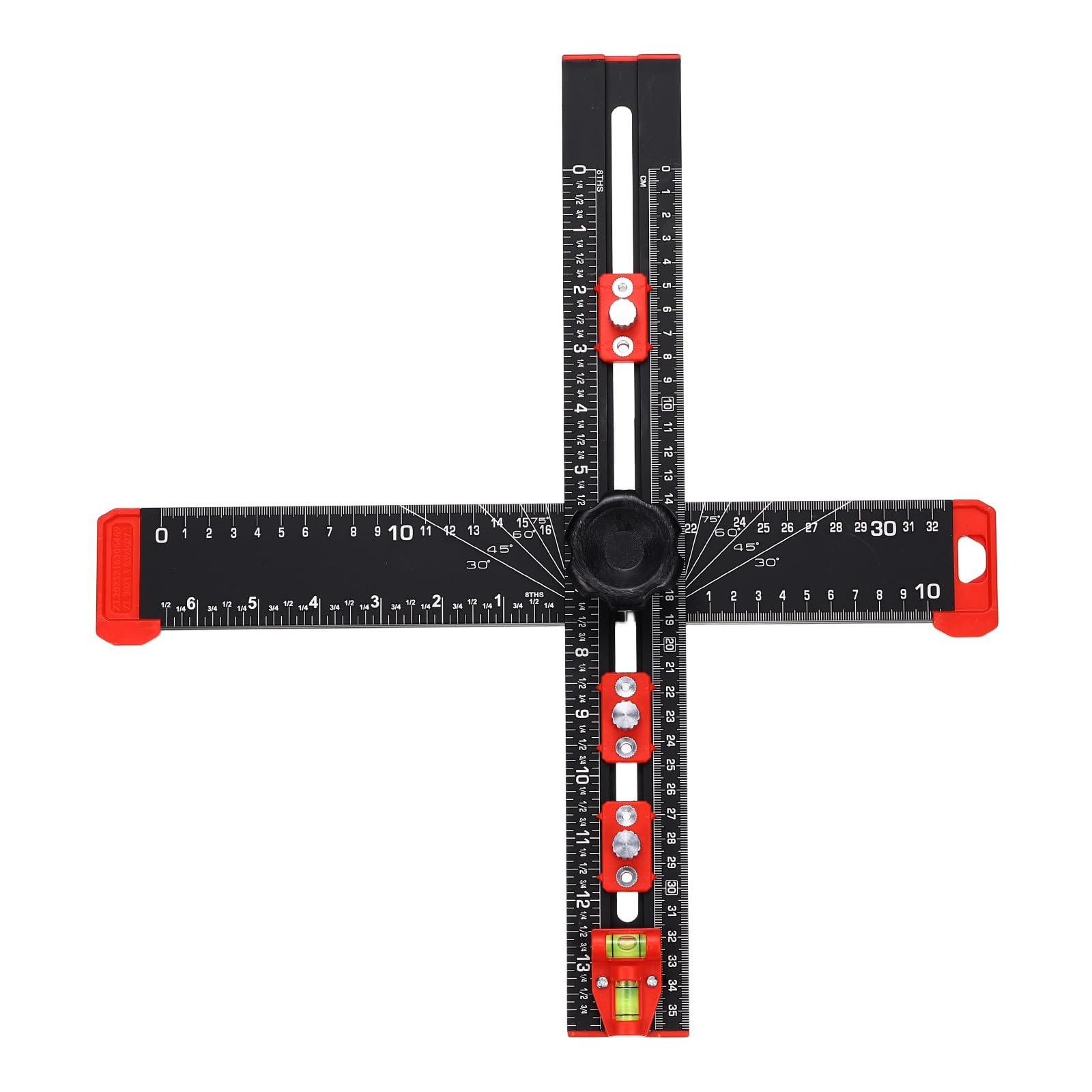 QUARKZMAN Righello Di Posizionamento Per Foratura 35 Cm / 13.78" Regolabile Multifunzionale In Lega Di Alluminio Squadra A T Guida Per Foratura Per Falegnameria Hardware