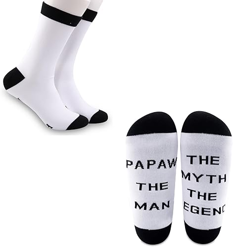LEVLO Regalos para el Día del Padre, calcetines de algodón Papaw The Man The Myth The Legend, regalo para el abuelo y papá