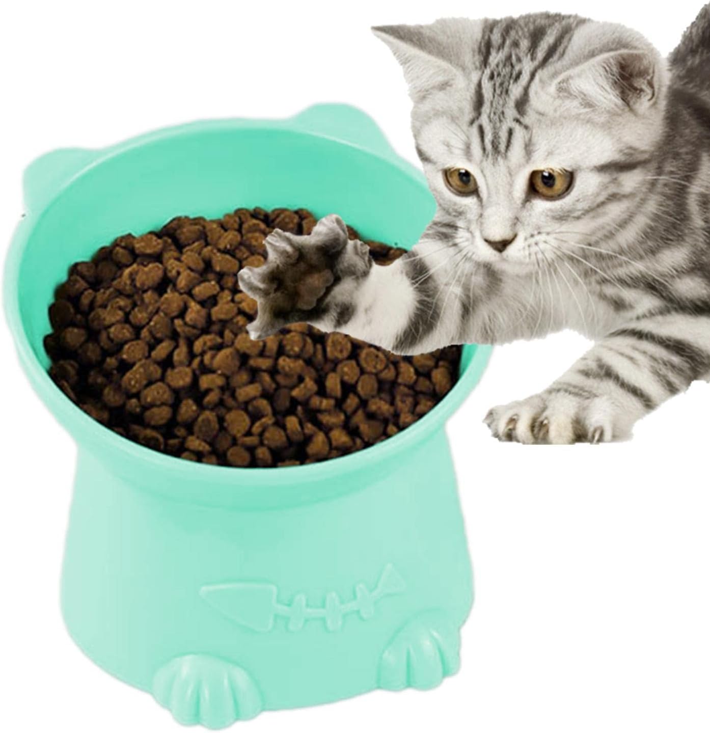 Raised Cat Bowl Cat Shape Raised Cat Food Bowl,Cat Dish