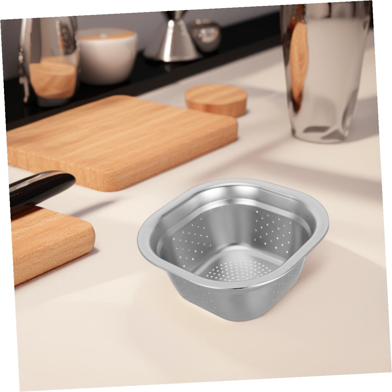Hohopeti Lavar Arroz y Frutas Juego de 2 de Acero Inoxidable Coladores Cuadrados Diseño Multifuncional y Fácil de Limpiar Adecuado para Cocina y Restaurante