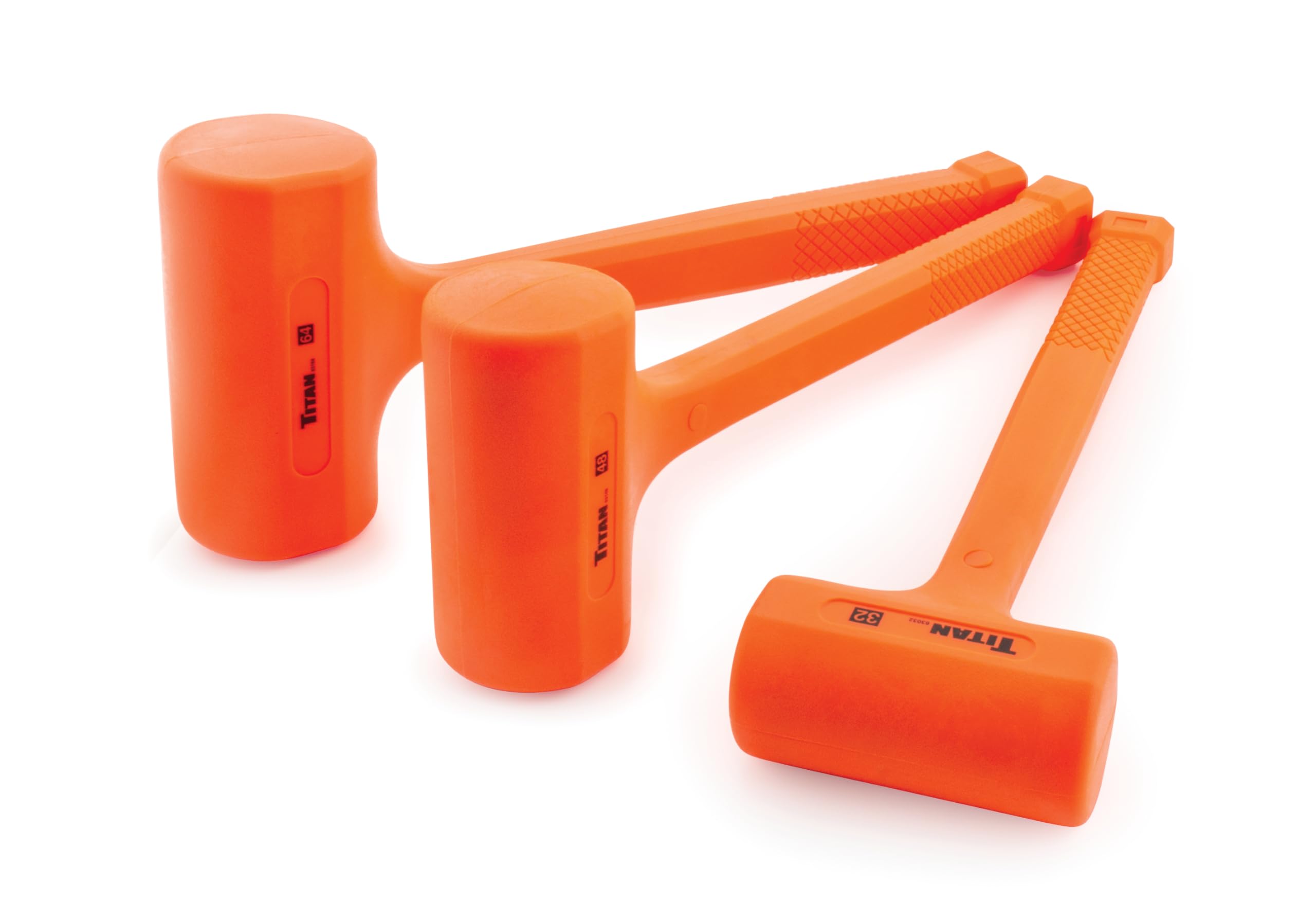 Titan 63140 3-Piece Dead Blow Hammer Set | Includes 32oz, 48oz, and 64oz