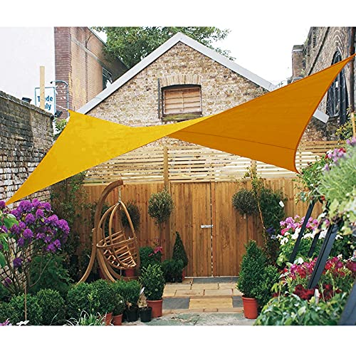 Sonnensegel Sonnenschutz Wasserdicht, 95% UV Schutz Dreieck Segel für Garten, Terrasse und Balkon, Polyester Oxford-Stoff mit Spannseilen