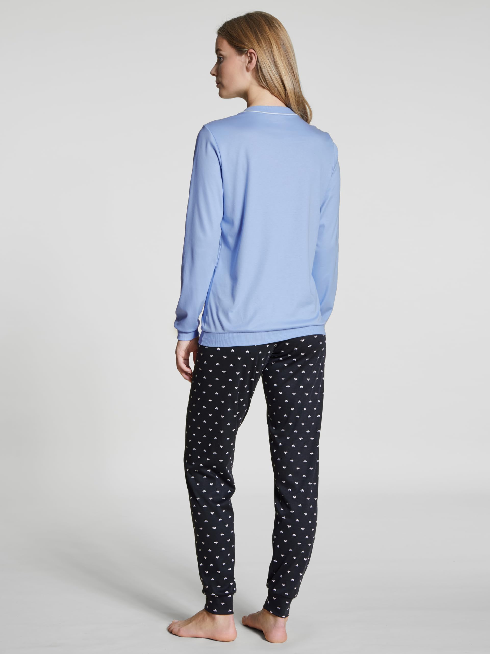 Calida Amantes de la Noche Juego de Pijama, Azul lapislázuli, L para Mujer