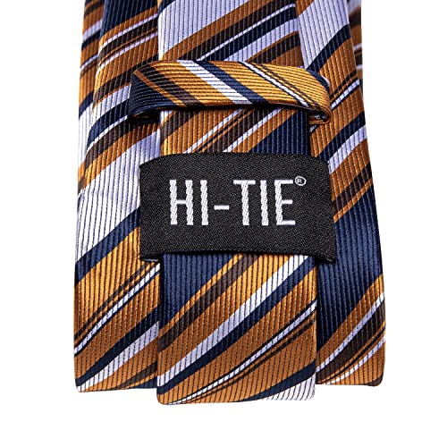 Image of Hi-Tie Men's Silk Ties Formal Woven Classic Necktie Pocket Square Cufflinks Lapel Pin Set Wedding Business