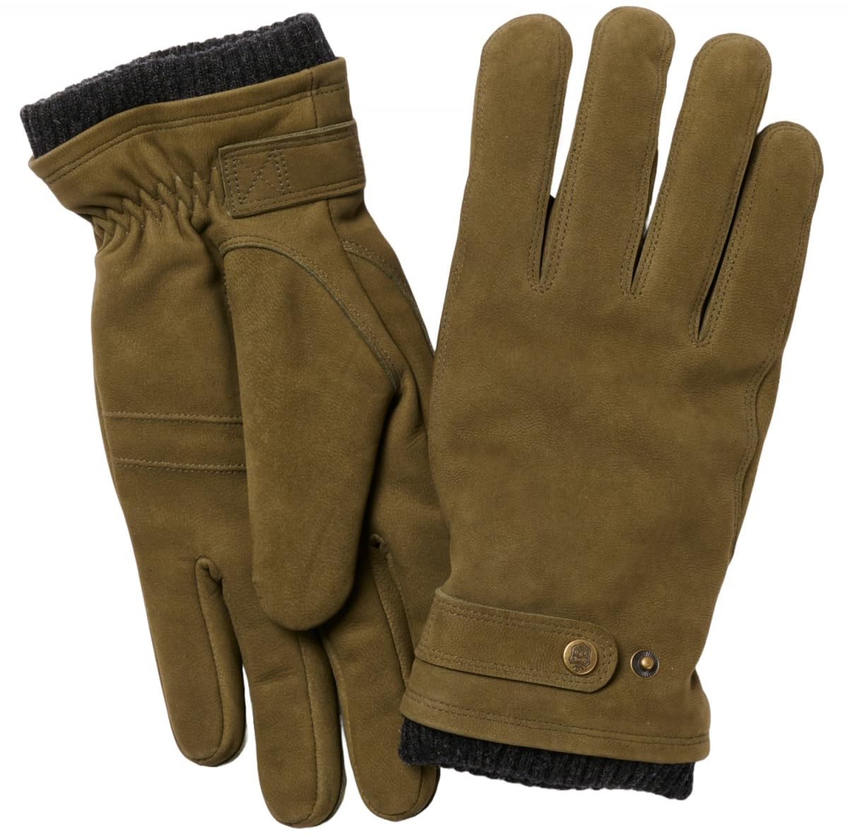 Failsworth Buck Mens Leather Gloves in Olive, size: Medium