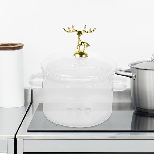 Miniatura 2 de Olla de sopa de borosilicato con alce de Navidad, olla de fideos de cocina transparente, olla de sopa transparente para el hogar, olla de cocina con