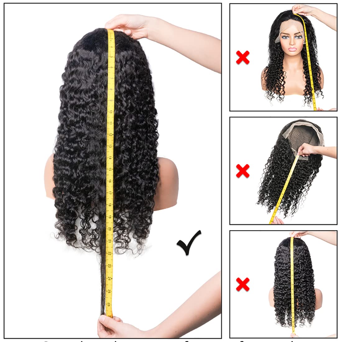 Deep Wave Lace Front Wigs Human Hair Curly Wigs 4x4 Lace Closure Wig Wet and Wavy Lace Front Wigs Human Hair for Black Women Free Part Glueless Wig Pre Plucked 18 Inch