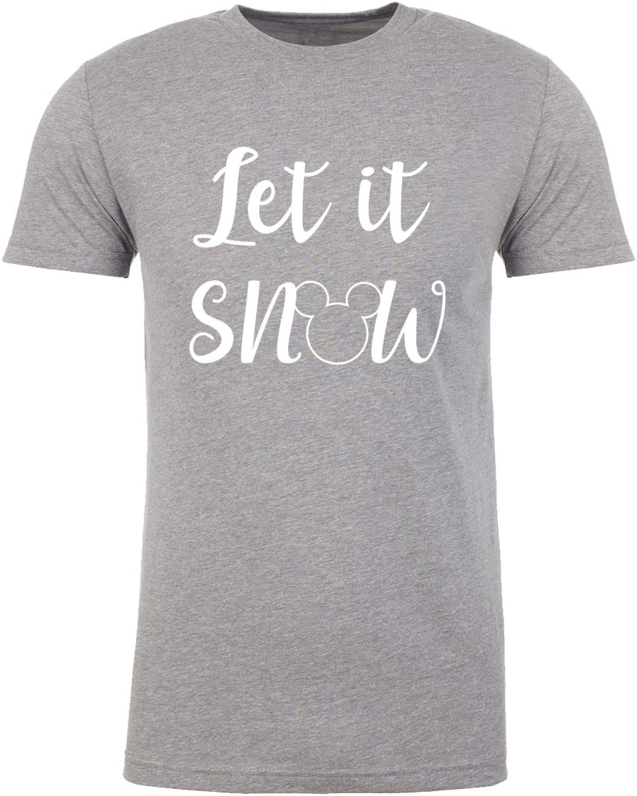 Let It Snow Mouse Head Man's Shirts, Christmas Tees, Man's Snow Mouse Shirts!
