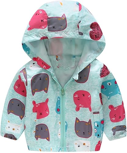 Yooshoverk Cárdigan ligero con capucha para niños y niñas, chaqueta resistente al viento, abrigo de manga larga