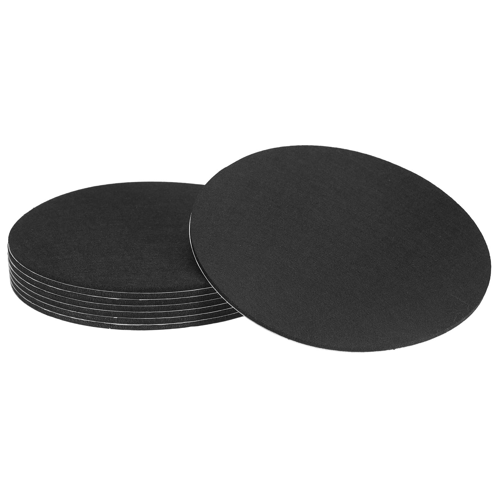sourcing map 8Pcs Non Slip Felt Furniture Pads, 241mm Round Self Adhesive Felt Bumpers Noise Reducing Furniture Feet Floor Protector for Chairs Tables Furniture Legs (Black 5mm Thick) — image 1