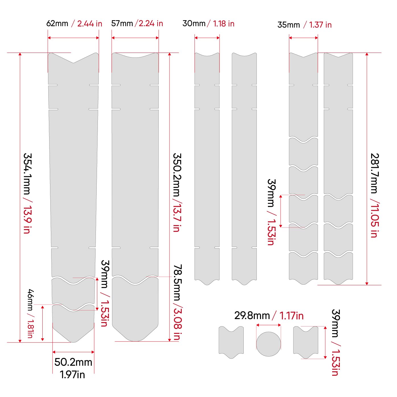 Lot de 20 films de protection de peinture autocollants pour cadre de vélo de route / gravure, protection de cadre pour tube supérieur/inférieur, entretoises de siège, bases de chaîne