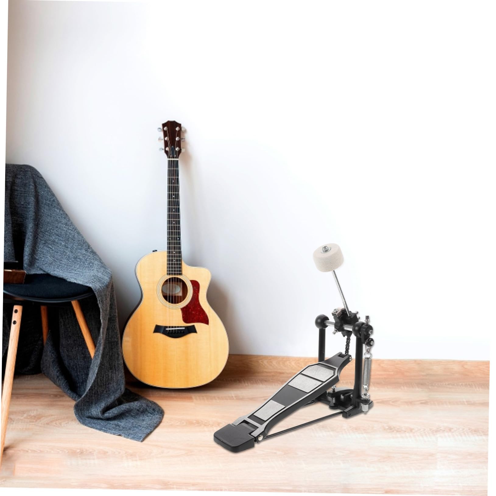 Pedale per Grancassa in Lega di Alluminio per Batteria Acustica e Jazz, Design Antiscivolo Portatile con Chiave per Tamburo, per Esercitazioni e Performance