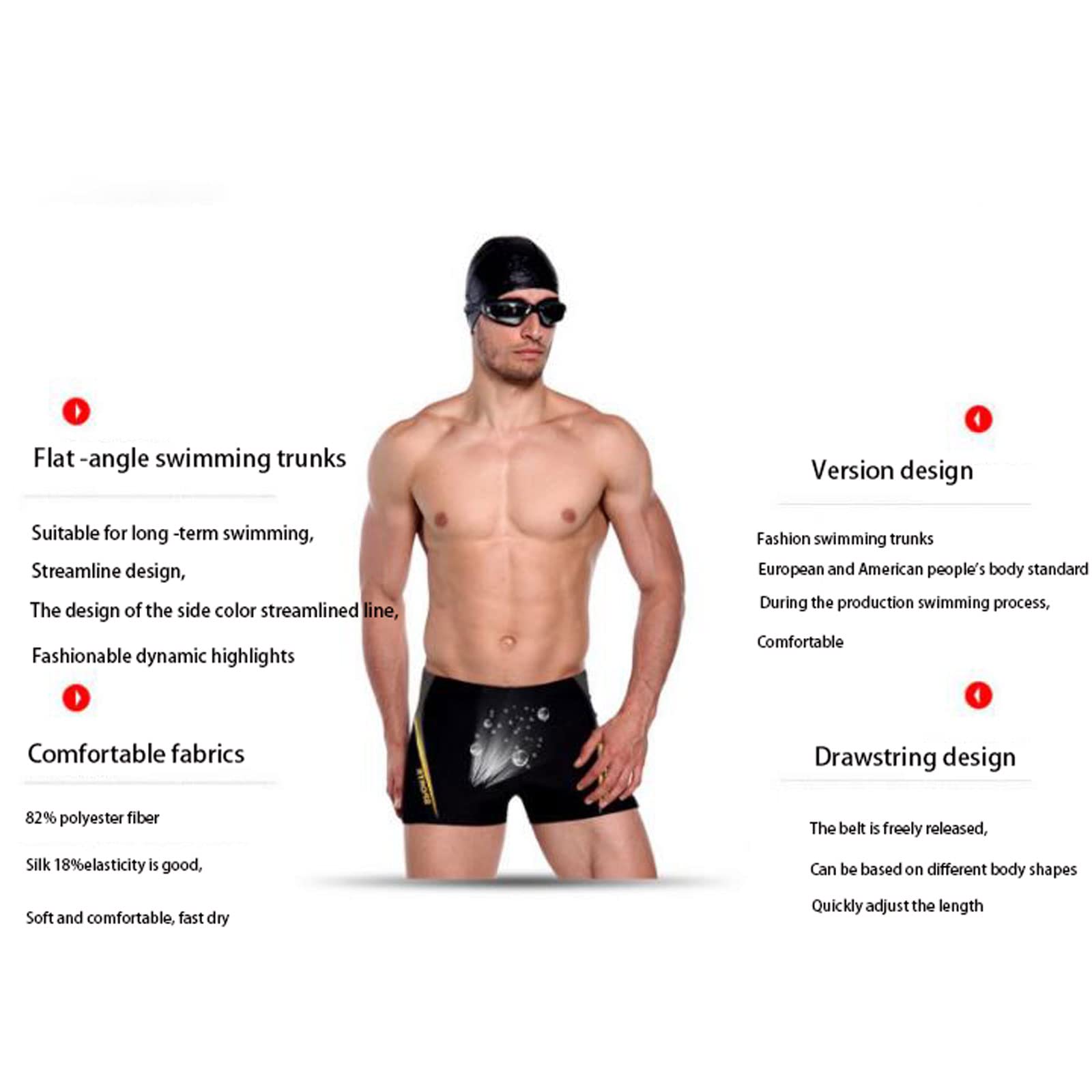 Costume Uomo Nuoto Piscina Uomo Jammer Lungo - Pantaloncini Nuoto Resistente Al Cloro Con Protezione UV 50+ Costume Da Bagno - 8