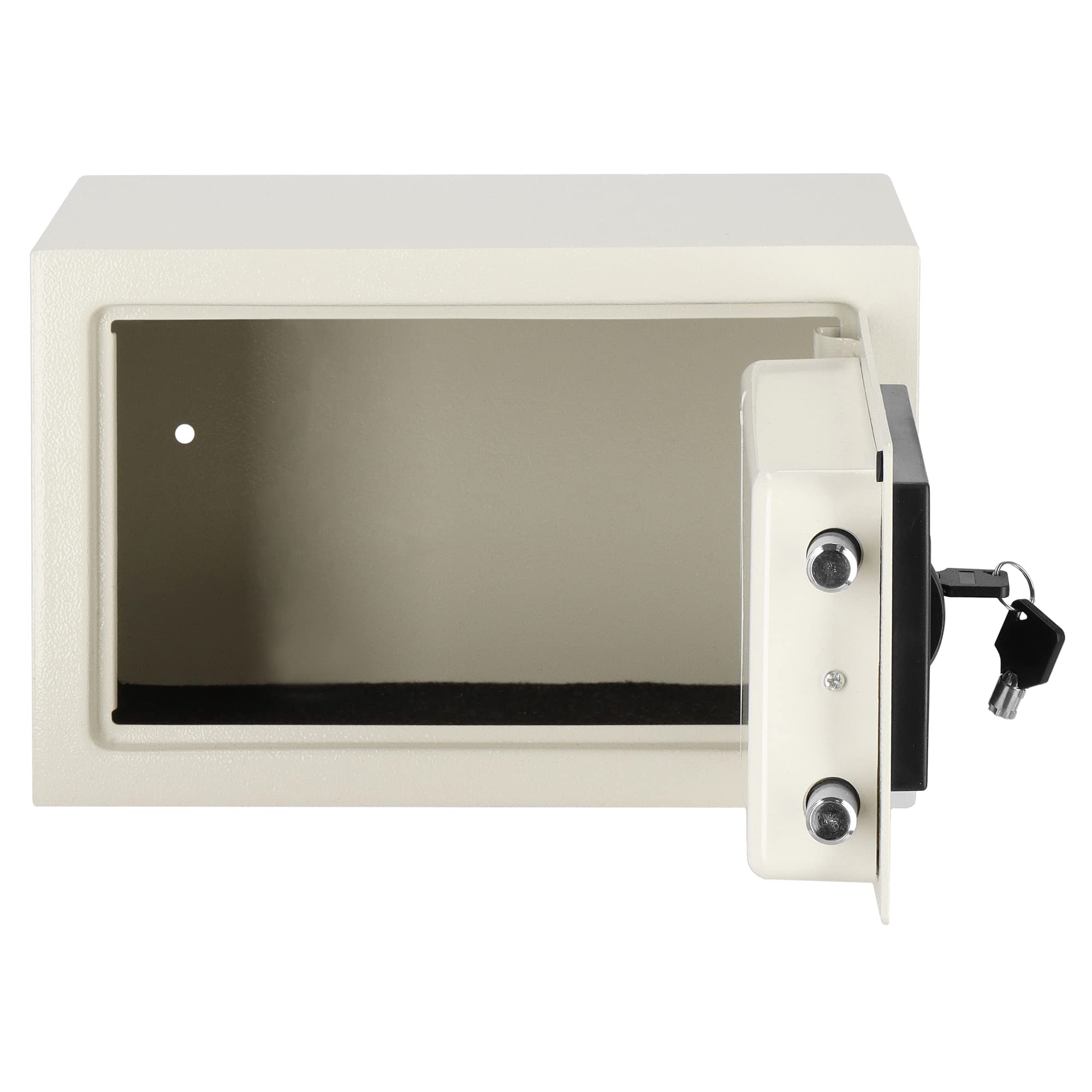 SPRINGOS Caja fuerte con llave y código numérico, montaje en pared, 30 x 20 x 20 cm
