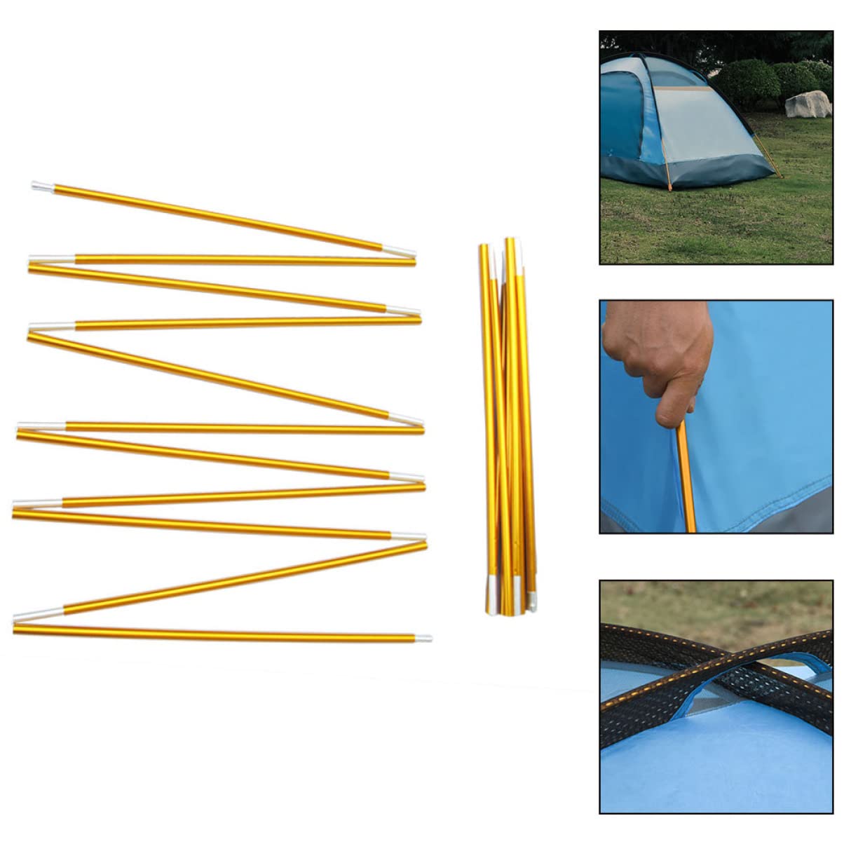 Zeltstangen Unterstützung Plane für Camping Überdachung Wandern im Freien Campingplanenstangen Himmelstangen für Plane Baldachin Aluminiumlegierung Golden