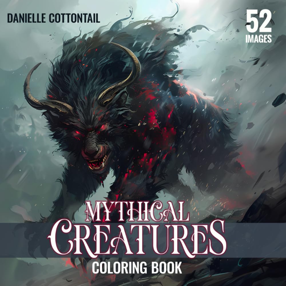 Mythical Creatures Coloring Book: Fantasy & Mysterious coloring Pages with Myth beasts: centaurs, harpies, griffins, unicorns, mermaids, jinn and others (Mythographic Fantasy Coloring Books)