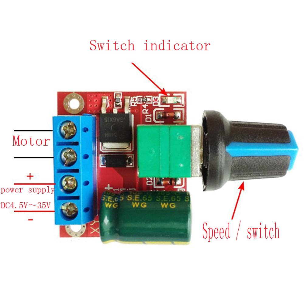 Lot De 3 Variateurs De Vitesse PWM Pour Moteur DC - 5V-35V 5A - Réglage LED - Pour Moteurs 6V/12V/24V