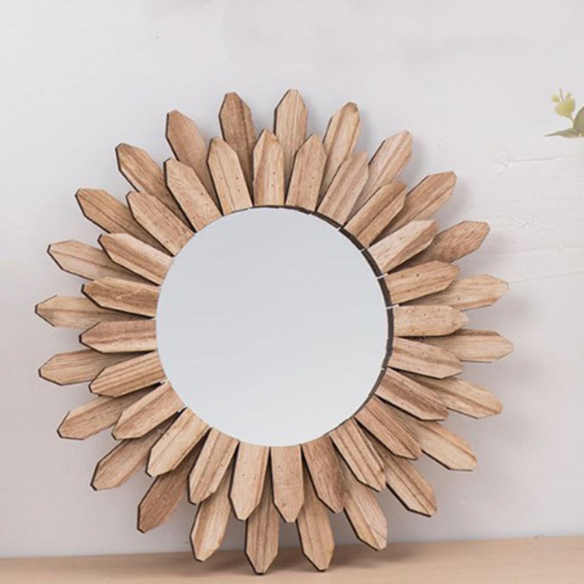 Hängender Dekorativer Holzrahmen mit Wandspiegel Design Vielseitiges Einfache Reinigung mit Künstlerischem Flair und für Badezimmer und Hotels