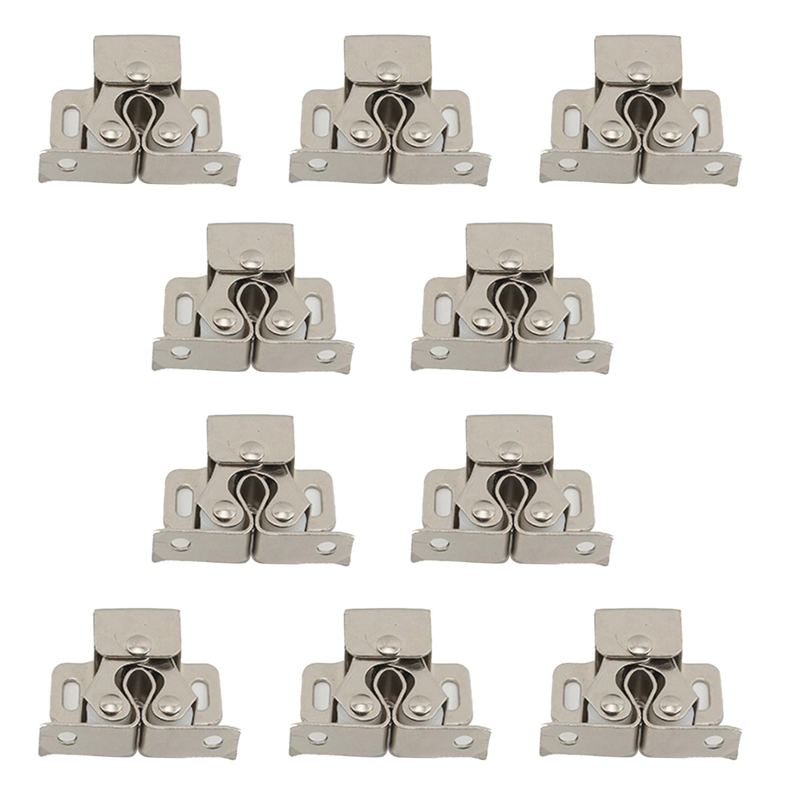 Tpdrkowjx D Oor Catch, Push Opener,Cupboar Latch,10 Sets Ouble Roller Cabinet Fasteners Furniture Stoppers Twin Catches (Color : E)(D)