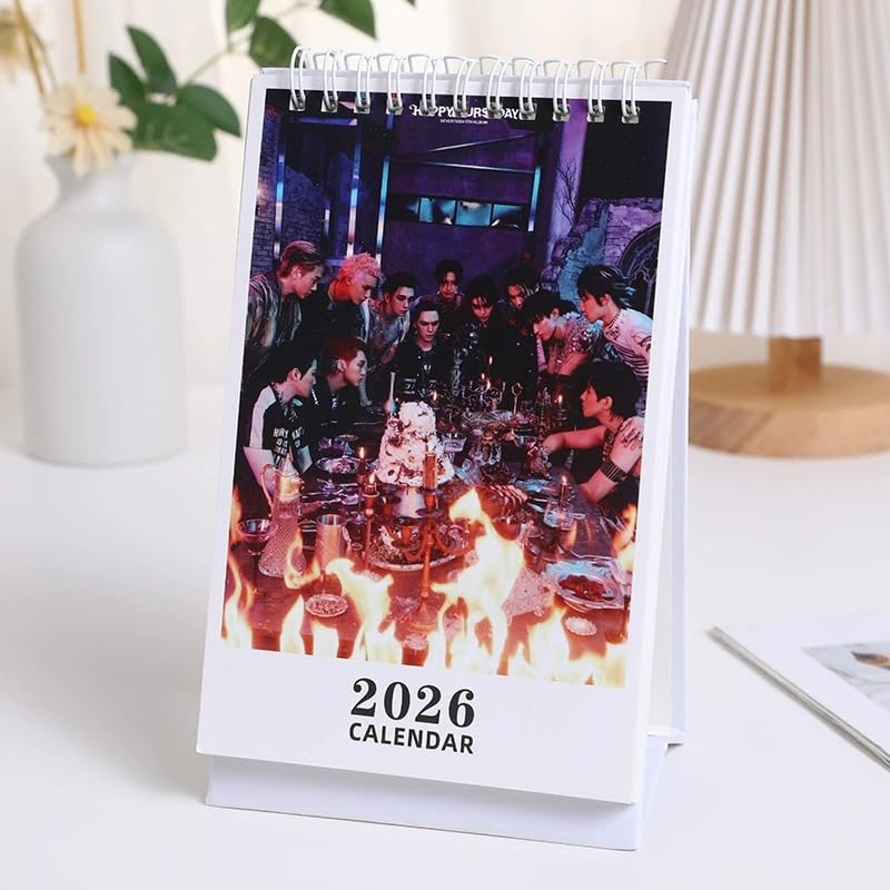 Seventeen HAPPY BURSTDAY Desk Calendar 2026 K-Pop Joshua DK ‌Hoshi‌ Jun Table Calendar pour CARAT New Year Holiday (B)