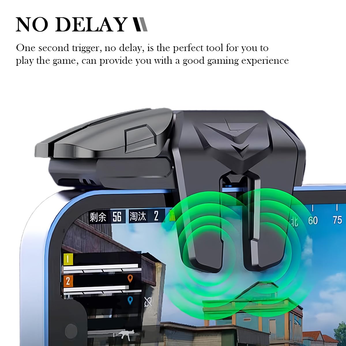FERCAISH Game-Trigger mit Fingerhüllen, Mobiler Gamecontroller Empfindliche, Fingerschutz-Set Für Game-Trigger Mit Ios/Telefon (1 Paar Game-Trigger + 3 Paar Fingerhandschuhe)