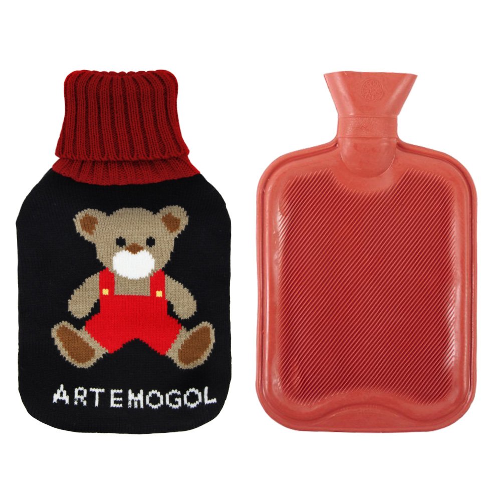 Merging® The Bear Hot Water Bottle Kids Hot Water Bag with Animal Knitting Cover (2 liter)