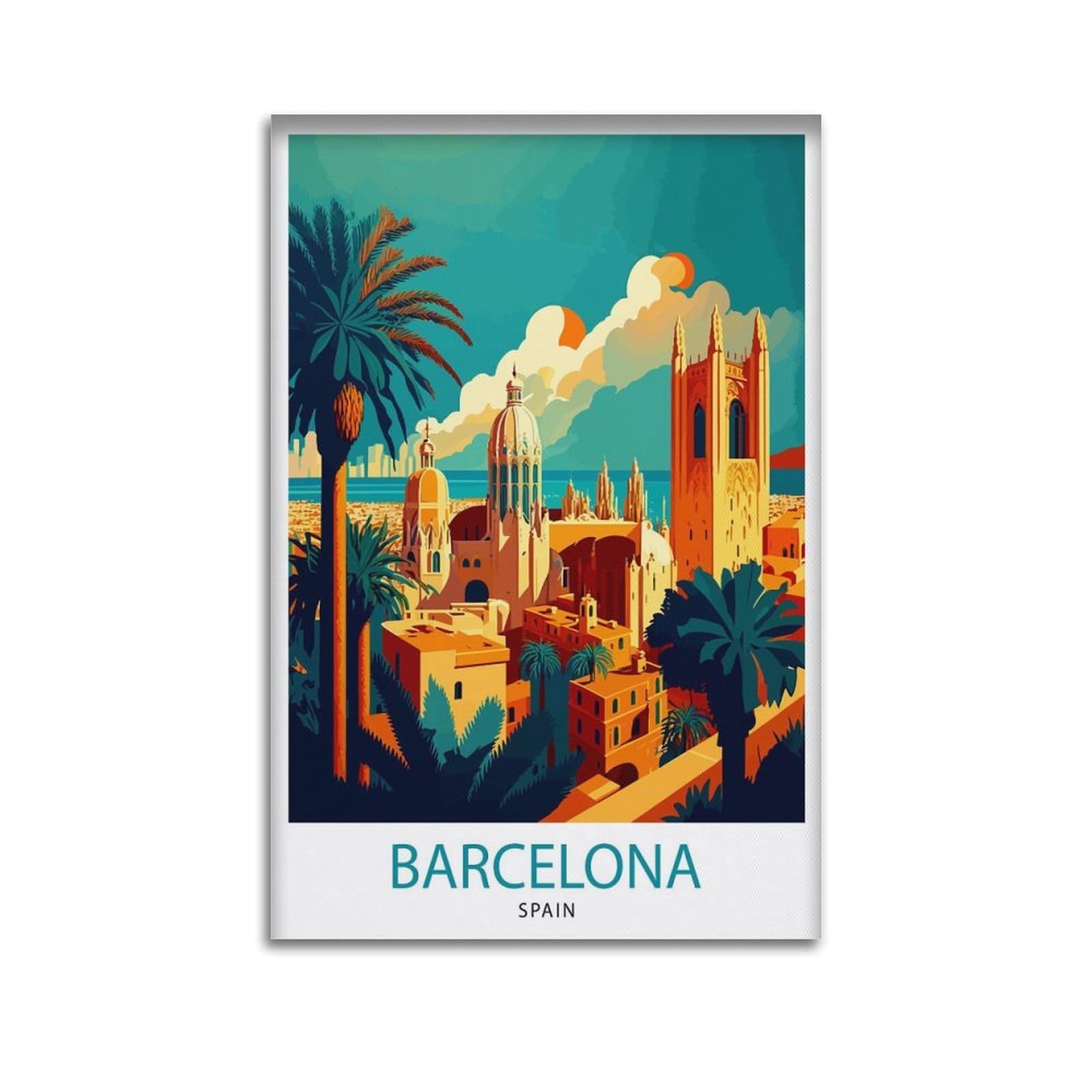 xiaoxiaoshen Barcelona Spain Travel Gift Home_5_3 Canvas Poster Wall Art Prints Room Aesthetic Murals Bedroom And Living Decorations 20x30inch(50x75cm)
