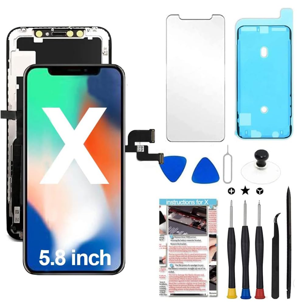 Photo 1 of Fixerman for iPhone X Screen Replacement 5.8 inch, LCD 3D Touch Display Digitizer Assembly with Repair Tools - Model A1901, A1902, A1865
